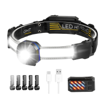 1PCS Headlamp Rechargeable,1200 Lumen Super Bright LED Head Lamp Flashlight,10 Modes Waterproof Headlight with Type C Charging(Black)