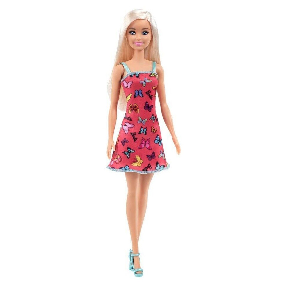 Mattel Barbie Stylish Outfit with Fuchsia Butterfly Dress 29cm Doll