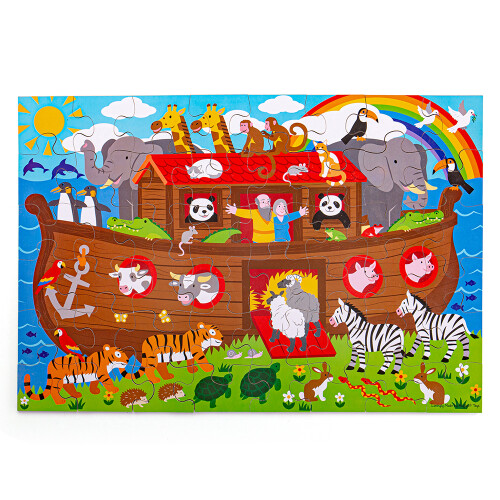 Bigjigs Toys Wooden Noah's Ark Floor Puzzle 48 Piece Giant Jigsaw