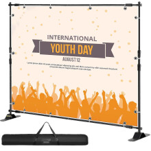 10" X 8" Backdrop Banner Stand Adjustable Telescopic For Trade Show