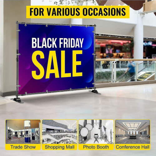 10" X 8" Backdrop Banner Stand Adjustable Telescopic For Trade Show 2