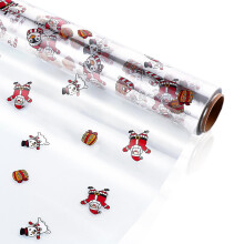 Stobok Cellophane Wrap 3 Mil Thickness Cellophane Wrap Roll Santa Claus Pattern Design Cellophane Bags To Wrap Gift Baskets Arts