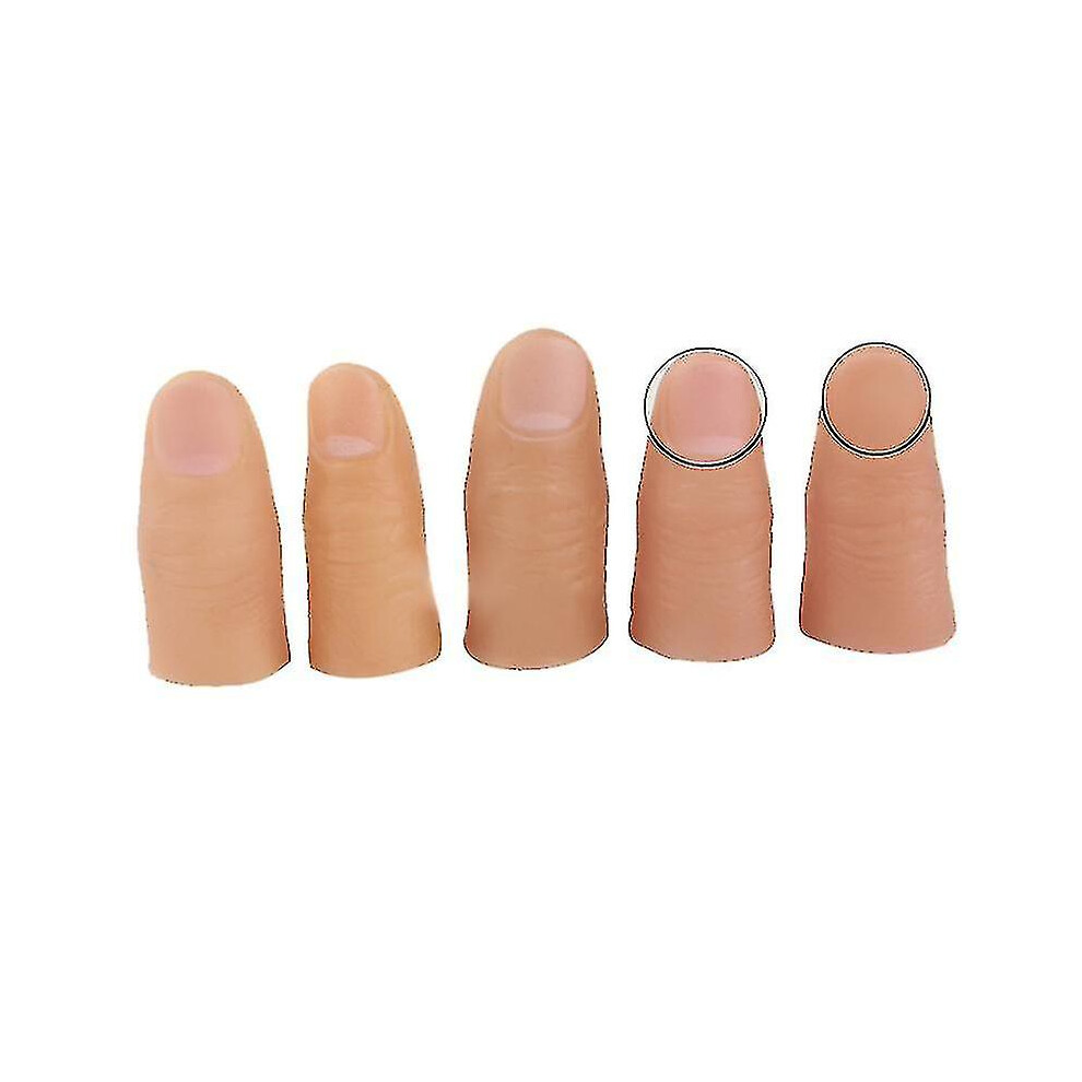 5pcs Finger Magic Trick Fake Soft Thumb Tip Close Up Stage Show Prop Prank Toy
