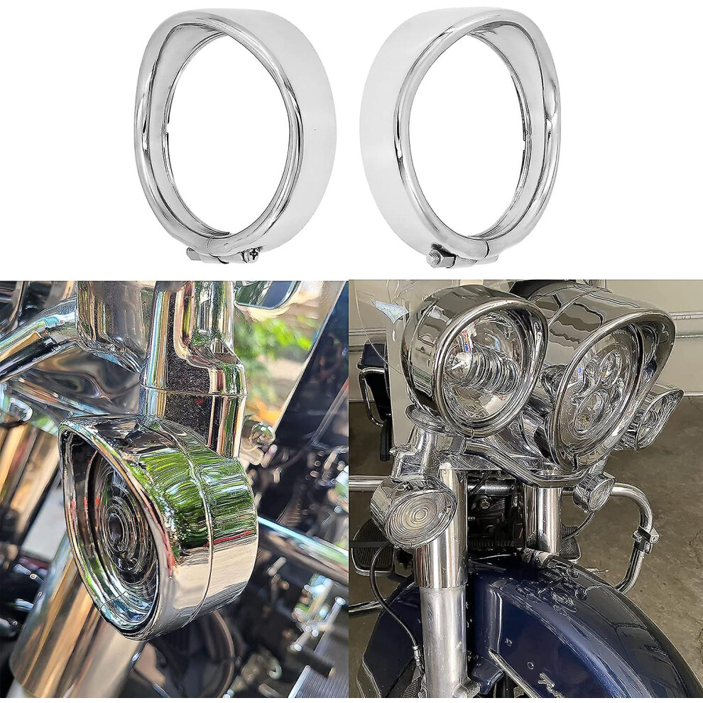 Chrome Visor Style Turn Signal Trim Ring Cover Fit For Harley Touring Electra Glide Road King Softail 9158807166618