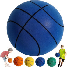 (Blue, 18CM) The Handleshh Silent Basketball,silent Basketball Dribbling Indoor,uncoated High Density Foam Ball Safe Quiet Basketball