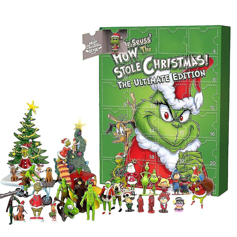 The Grinch 2023 Christmas Advent Calendar Figures Statue Toys Set 24 Days Xmas Countdown Calendars Kids Gifts
