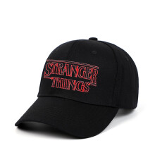 Stranger Things Baseball Cap Stranger Things Monogram Embroidered Outdoor Sports Visor-color:black