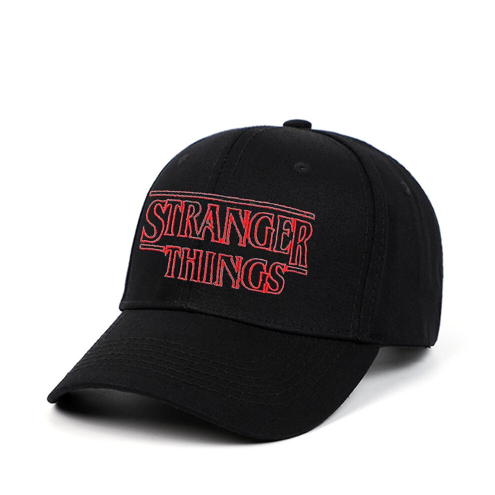 Stranger Things Baseball Cap Stranger Things Monogram Embroidered Outdoor Sports Visor-color:black