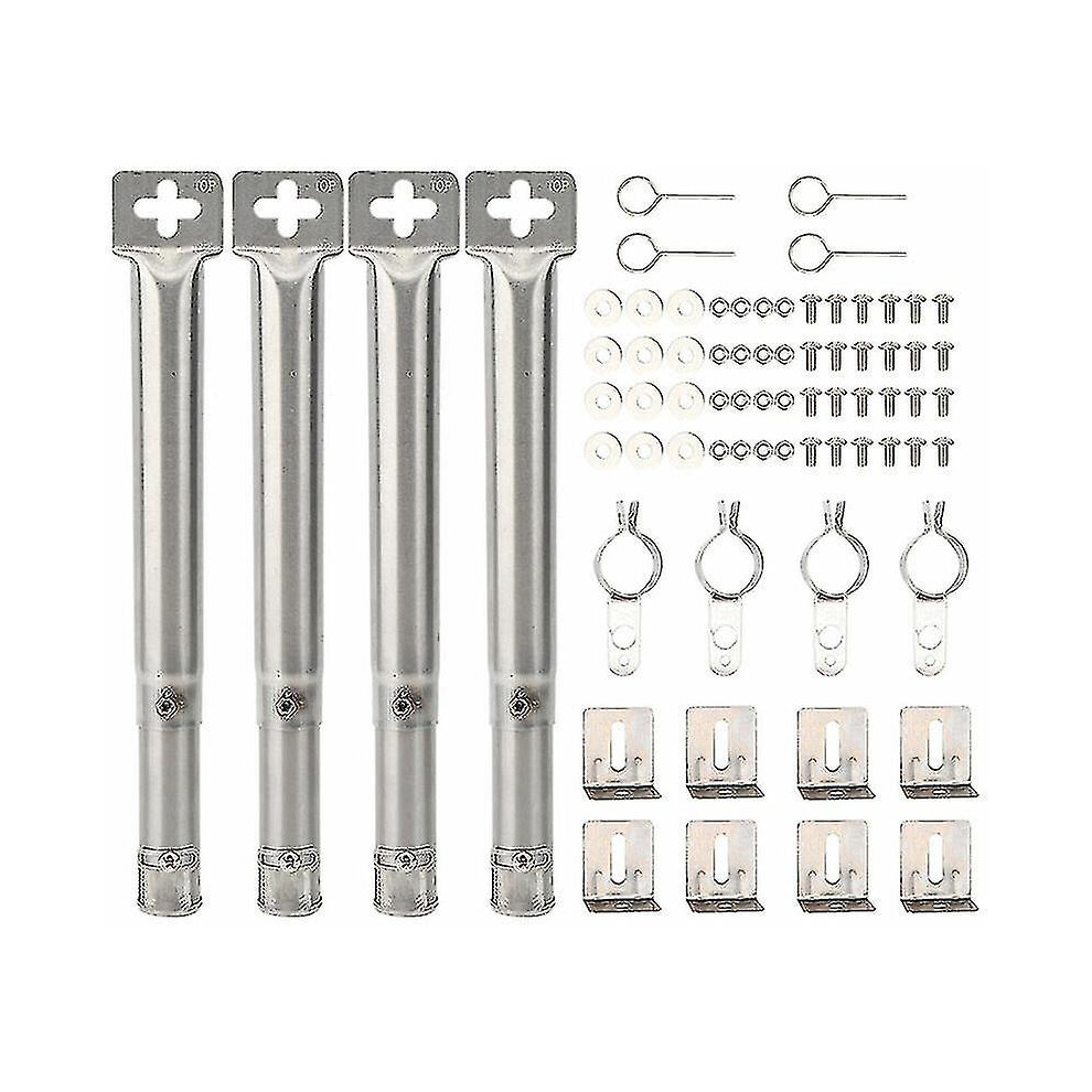 Universal Adjustable Gas Bbq Replacement Stainless Steel Grill Straight Pipe Burner Tube, 4pcs