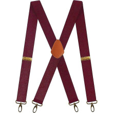Men's Braces With 4 Hook-clips For Trousers, Vintage Suspenders Braces For Men Heavy Duty Adjustable Elastic X Shape(burgundy)