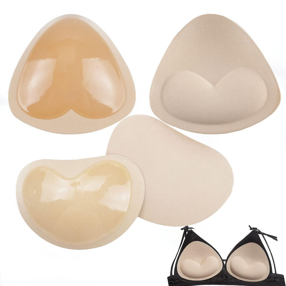 Self-adhesive Inserts Bra Pads Inserts Push Up Pads Removable Breast Enhancement For Bras Bikini Swimsuit Sport 2 Pairs