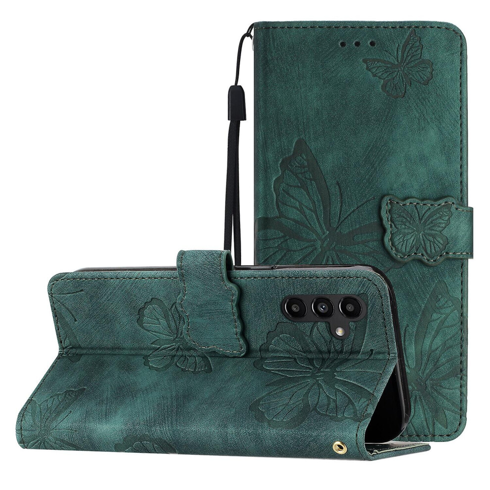 (Green) Case For Samsung Galaxy A14 5G Flip Folio Cover With Butterfly Embossed Pu Leather Kickstand Compatible With Samsung Galaxy A14 5G Case Green 9158807170554