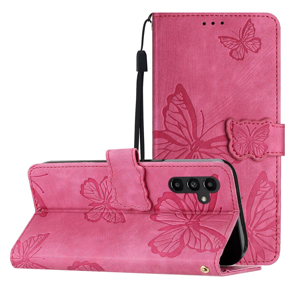 (Pink) Case For Samsung Galaxy A14 5G Flip Folio Cover With Butterfly Embossed Pu Leather Kickstand Compatible With Samsung Galaxy A14 5G Case Pink 9158807170561