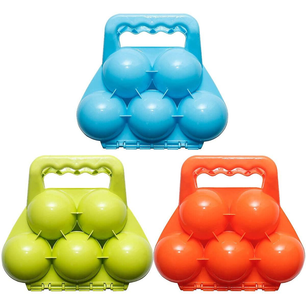 3 Pack Snowball Makers - Makes 5 Snowballs At Once - Outdoor Winter Snow Toys For Kids And Adults, Snowball Maker Toolorange,, Blue/Green
