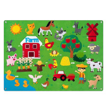 Farm Toys, Farm Animals Felt Story Board Set,wall Hanging Board Early Learning Play Kit New