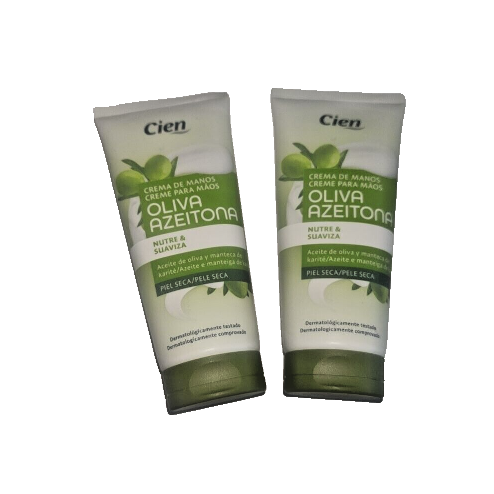 Cien Care Hands Cream Natural Olive Oil and Butter 2 x 100 ml Pack