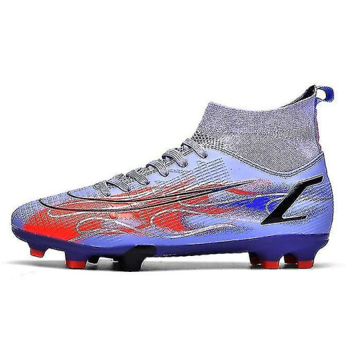 (purple, 35) Cristiano Ronaldo High Ankle Football Shoes Youth Training Shoes Ag Football Shoes 908