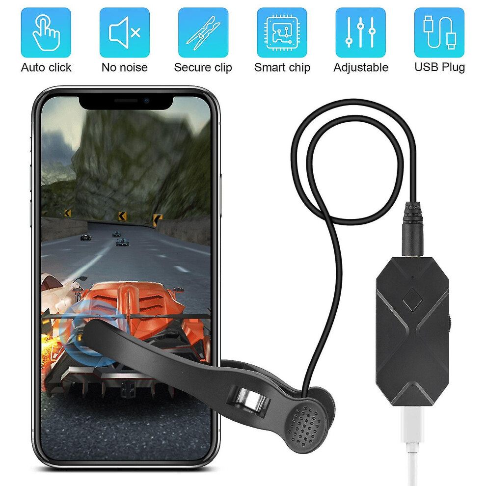 Screen Clicker, Automatic Phone Screen Tapper Usb Device Screen Auto Clicker With Adjustable Speed For Games, Live Broadcasts, Reward Tasks, Vi