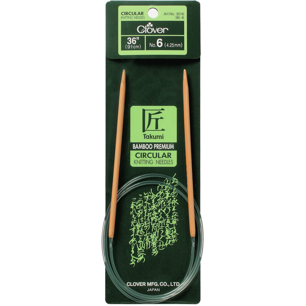 Takumi Bamboo Circular Knitting Needles 36"-Size 6/4mm 1636-6