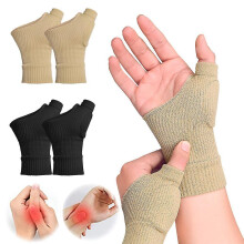 (Black, S) Compression Therapy Gloves Gel Filled Thumb Hand Wrist Support Gloves For Arthritis Tenosynovitis
