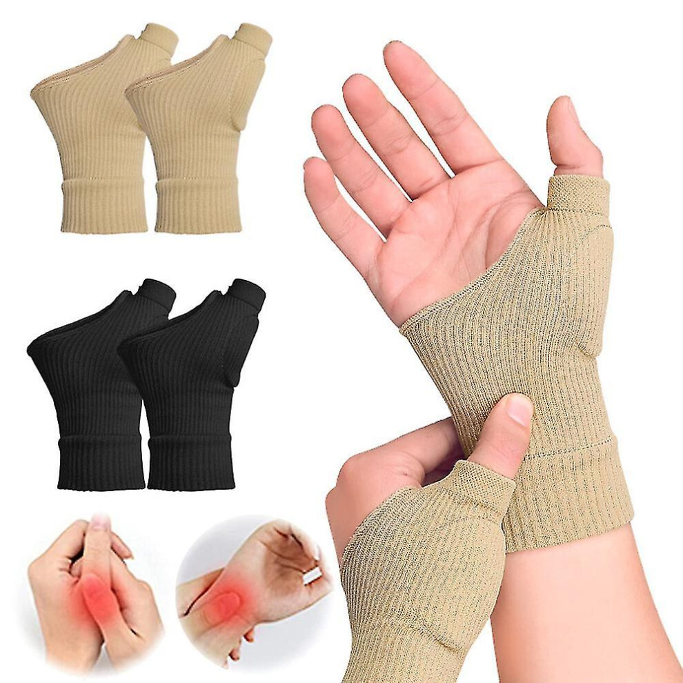 Black (, S) Compression Therapy Gloves Gel Filled Thumb Hand Wrist Support Gloves For Arthritis Tenosynovitis