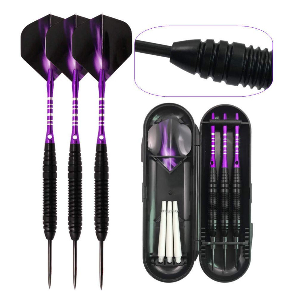 TownWarehouse 3 Pack Steel Darts Set 22 Grams with Aluminium Shafts and Flights including Case, Professional Metal Dart Tip set for Tournaments (22g)