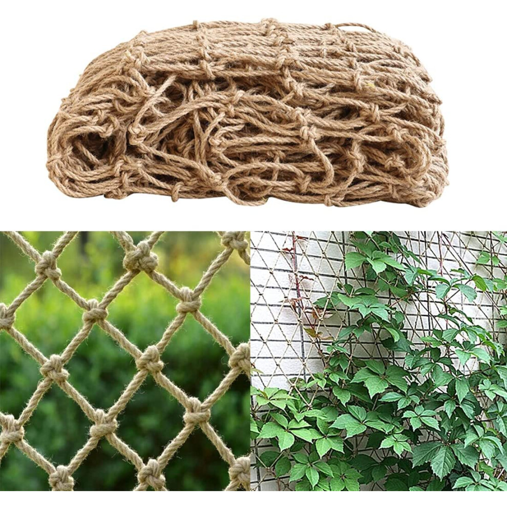 Plant Support Netting,Jute Twine Trellis Netting Natural Pea and Bean Netting for Garden Bean Fruits Climbing Plants Sweet Peas