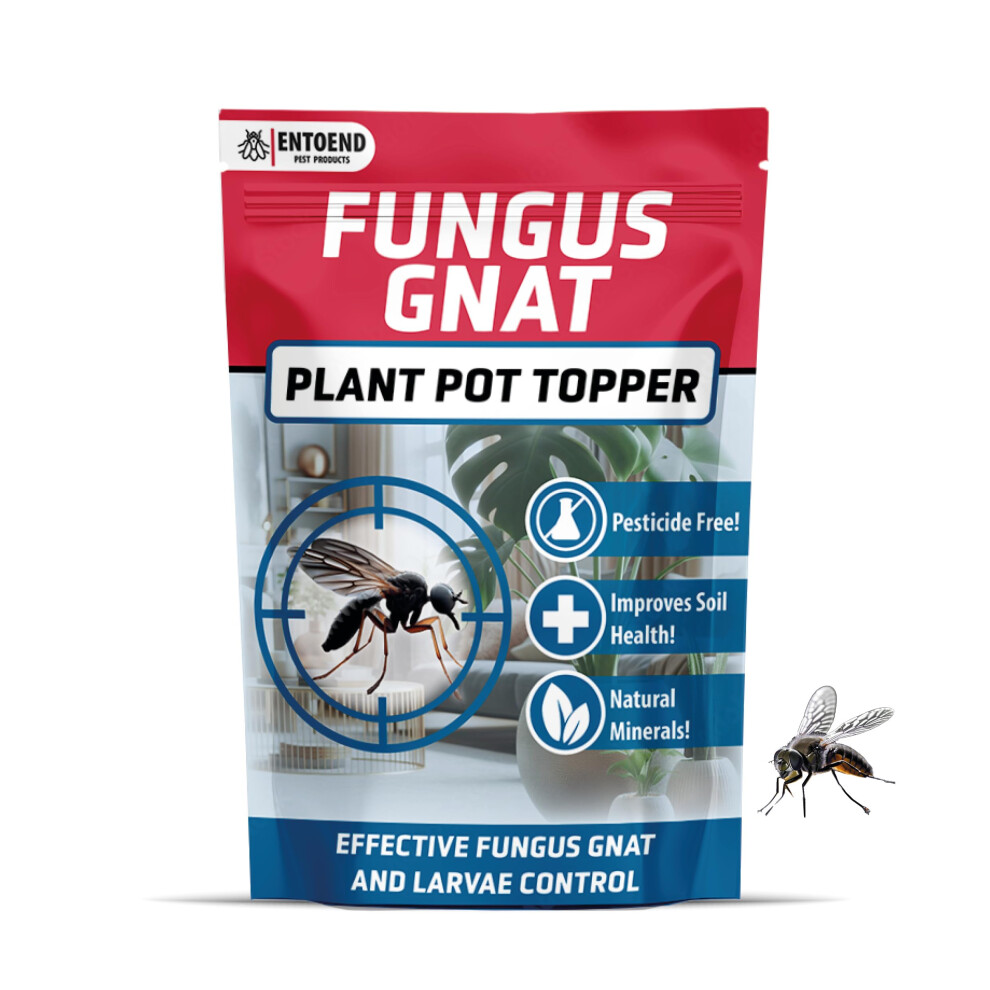 ENTOEND Fungus Gnat Killer - Pesticide Free Diatomaceous Earth Plant Insect Killer, House Plant Bug Killer. Plant Safe, Eco Friendly Barrier Grit for