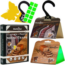 Moth Killers, 4 x Pheromone Clothes & Carpet Moth Traps + 4 x Indian Meal Pantry Moth Traps + 4 x Fly Traps + 10 x Glowing Attractants, Safe Kitchen &