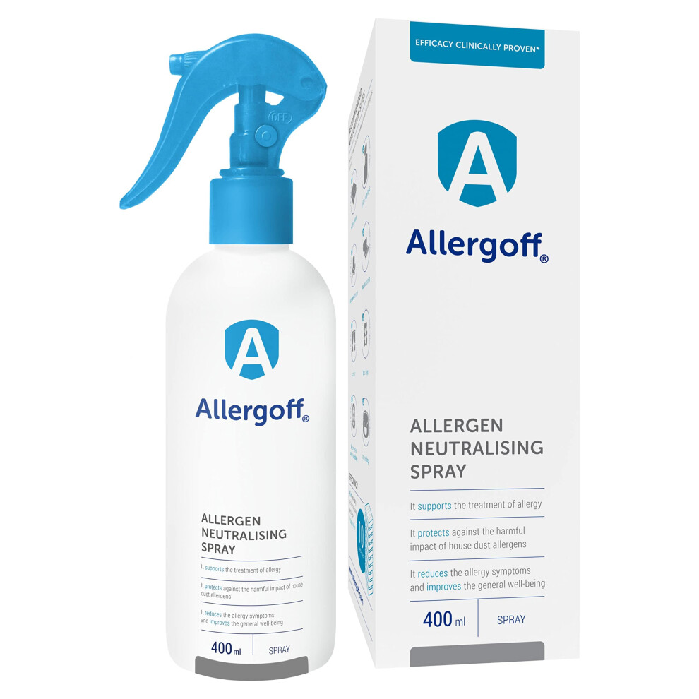 Allergoff Mite Spray 400ml - Effective Mite Spray for Mattresses, Upholstery & Bed - Against Mites and Allergens - for Allergy Sufferers - Against