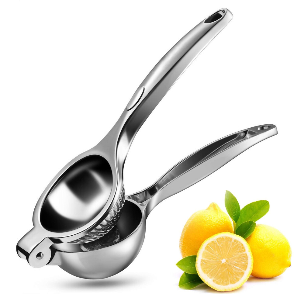 Manual Lemon Squeezer Heavy Duty, Premium Metal Lemon Orange Lime Citrus Press Juicer Hand Juicer, Engineered Hand Squeezer Easy to Use and Clean -