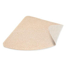 Corner shower mat non slip anti mould 60 x 60 cm - Beige Loofah style PVC Non slip Curved shower mat for inside shower - Washable and Quick Drying