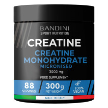 Bandini Creatine Monohydrate Powder Pure | 300g (88 x 3g Servings) Micronised for Easy Mixing and Consumption | Improve Pre Workout, Physical