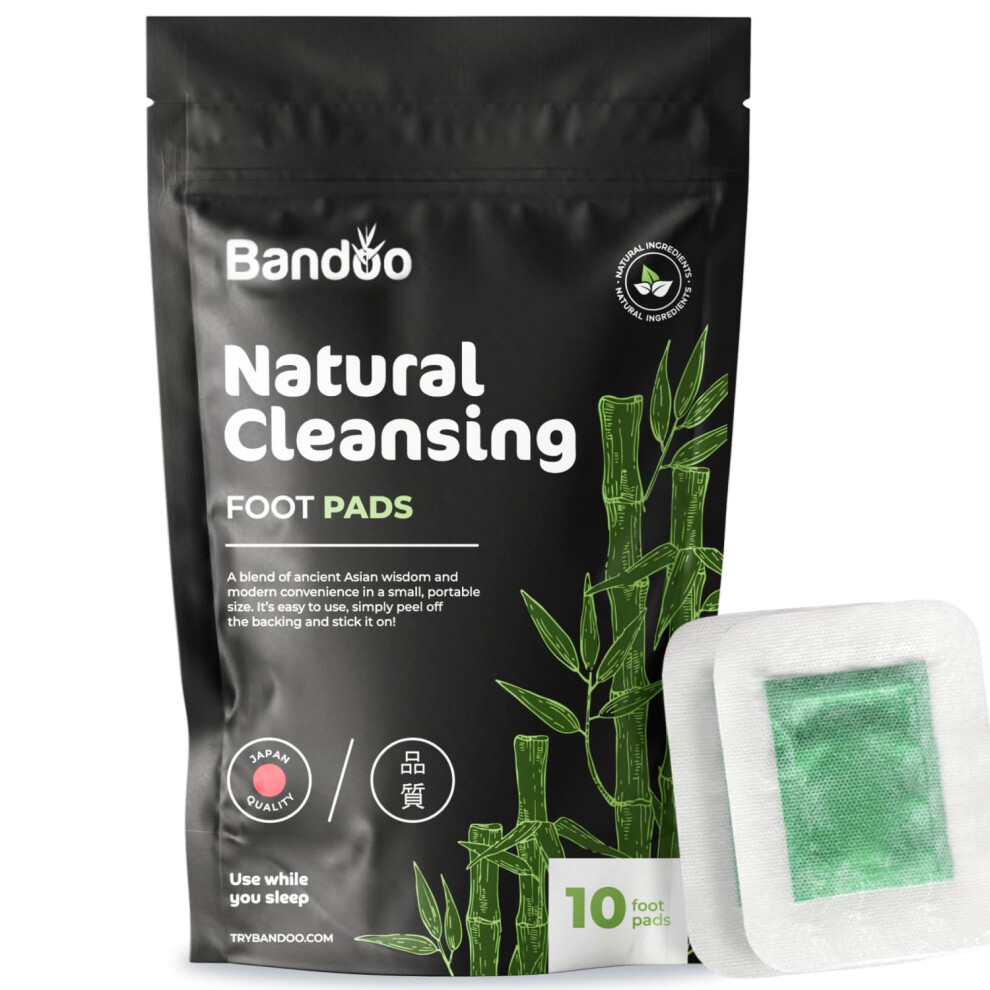 Bandoo Detox Foot Pads | Natural Deep Cleansing Foot Pads | Japanese Foot Patches | Rana Pads | 10 Pads