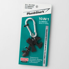 PLUMBSHARK 10 in 1 Plumbing & Heating Keyring Multitool - #10 Essential Plumbers Tools Including Radiator Key, Gas Box Key, Small Spanner for Drain