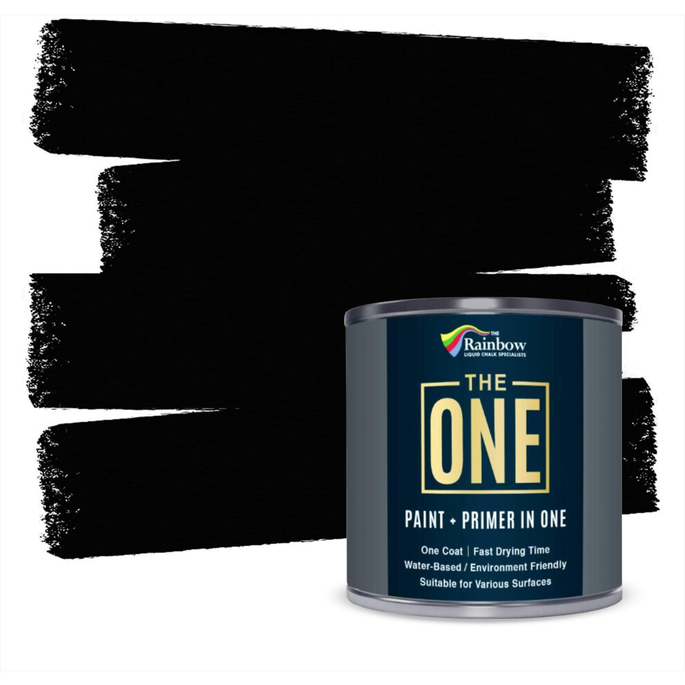 Paint & Primer: Multi Surface Paint, Cabinet Paint, Front Door, Walls, Bathroom, Kitchen, Tile Paint Quick Drying Paint for Interior/Exterior (Black