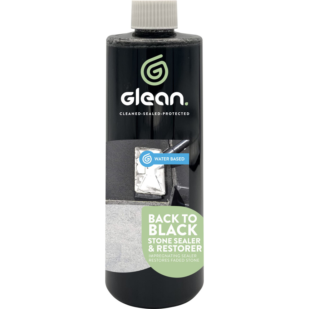 Black Stone Restorer & Sealer | BLACK | Impregnating Sealer Restores Colour Of Faded Black Limestone, Slate, Marble & Concrete | 500ml