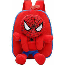 Red Spiderman Plush Backpack for Kids 1-3 Years - Lightweight 0.5 kg, 24x22x8 cm