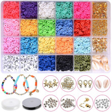 4500-piece Clay Black Stone Beads (18 Colors, 6mm Flat Round) Diy Jewelry Making Kit