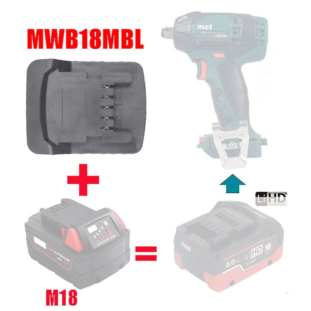 Milwaukee 18v Lithium Battery Converter Adapter To Metabo 18v Lithium-ion Power Tools