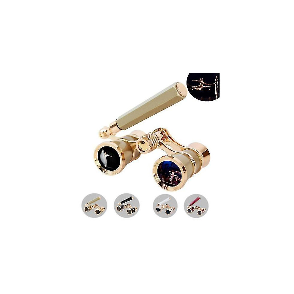 (Black) Opera Glasses Binoculars,Vintage Style Opera Glasses Binocular,3X Magnification Black
