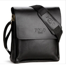 Mens PU Leather Shoulder Bag – Casual Crossbody & Briefcase, Versatile 21x24x7 cm, Black or Brown