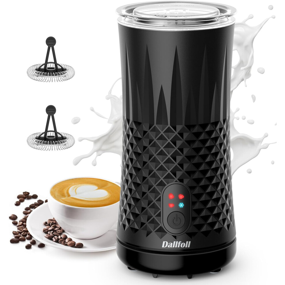(Black) Automatic milk frother, electric milk steamer, hot and cold milk frother, max. 240 ml, 400 W, automatic shut-off, for coffee, latte, cappuccino