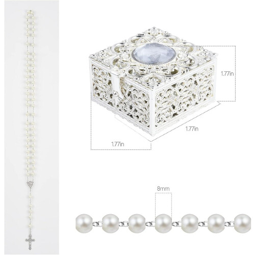 First Communion Rosary For Girls And Boys - White 2