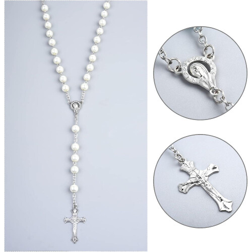 First Communion Rosary For Girls And Boys - White 1