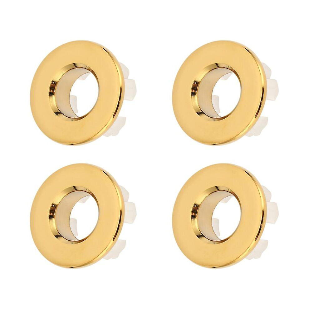 4Pcs Sink Overflow Ring, Sink Overflow Rings Brass Basin Sink Overflow Cover Circular Sink Hole For Bath Kitchen Gold