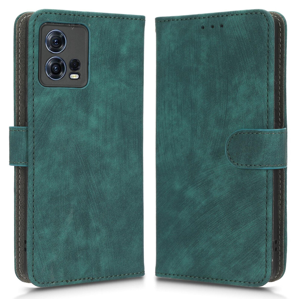 (Green) For Motorola Edge 30 Fusion 5g / Moto S30 Pro 5g Protective Phone Case Rfid Blocking Magnetic Flip Leather Wallet Cover With Stand