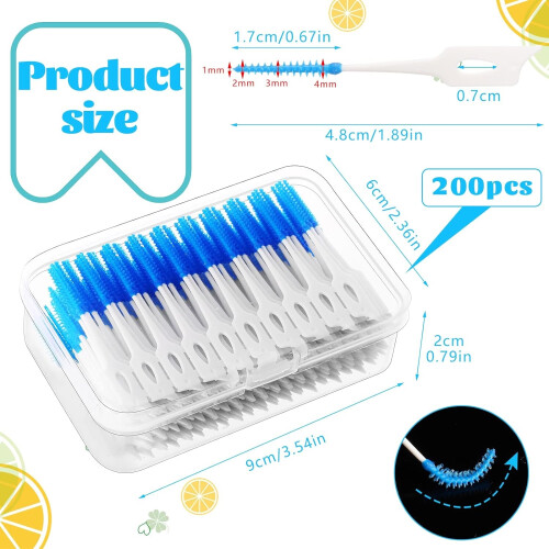 200 Stück Interdentalbürsten, Zahnseide Picks 1