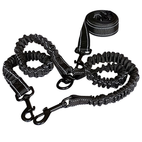 Two One Drag Dog Ropes Elastic Buffering Dog Chains Double Reflective Traction 1