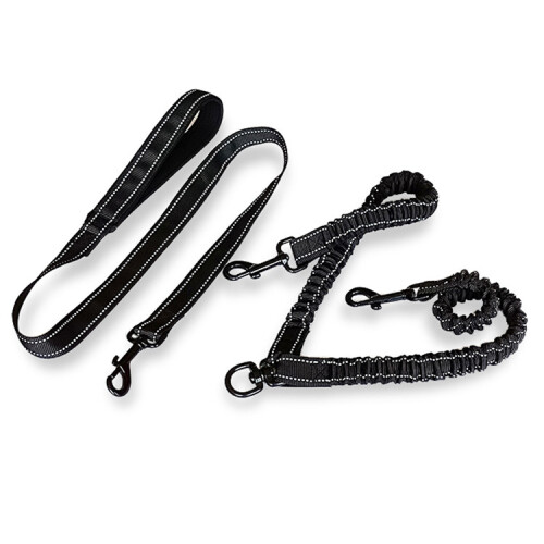 Two One Drag Dog Ropes Elastic Buffering Dog Chains Double Reflective Traction 2